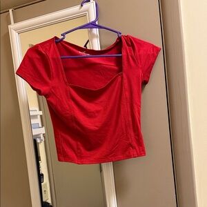 Hollister Red square scooped top
